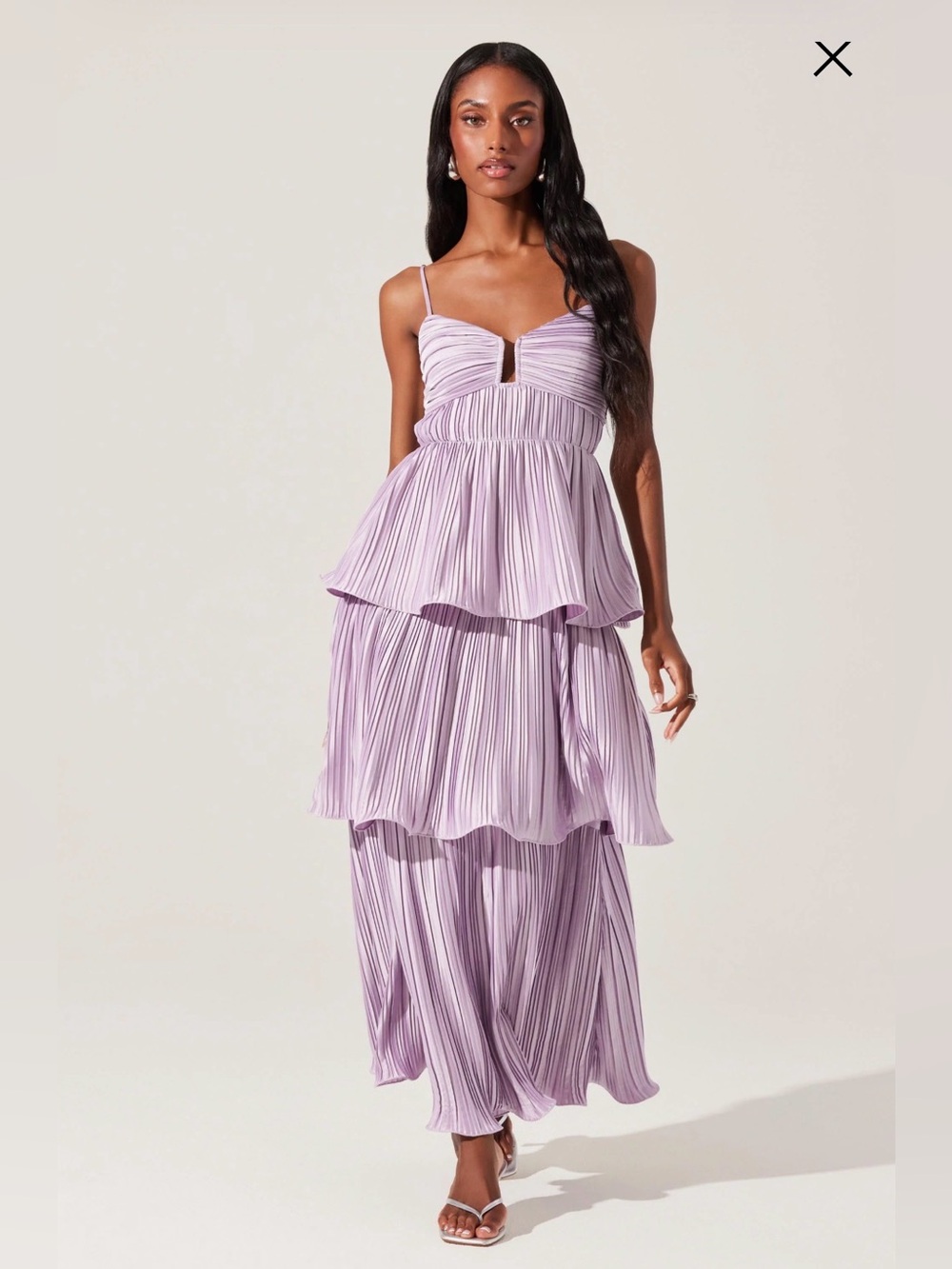ASTR the Label Lupin Pleated Tiered Maxi Dress